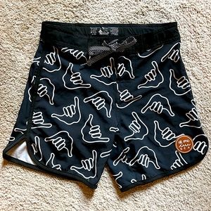 OF ONE SEA HANG LOOSE SWIM TRUNKS SZ 22. Worn 1x.